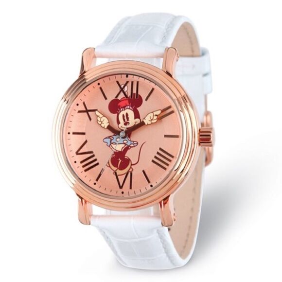Disney Adult Size Minnie Mouse with Moving Arms Rose-tone Watch Brand new - Picture 1 of 3
